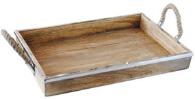 Δίσκος Σερβιρίσματος Με Χειρολαβές 00.07.72015 46x31x5,5cm Natural Ξύλο,Σχοινί