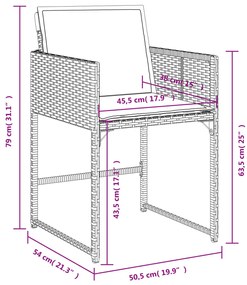 Σετ Τραπεζαρίας Κήπου 13 τεμ. Καφέ από Συνθ. Ρατάν με Μαξιλάρια 3278072