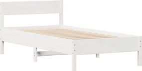 vidaXL Σκελετός Κρεβατιού Χωρίς Στρώμα Λευκό 100x200 εκ. Μασίφ Πεύκο