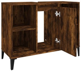 vidaXL Ντουλάπι Νιπτήρα Καπνιστή Δρυς 80x33x60 εκ. Επεξεργ. Ξύλο