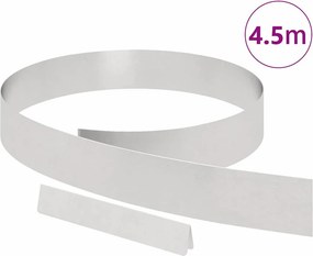 vidaXL Περίγραμμα γκαζόν 450 x 10 εκ Ανοξείδωτο ατσάλι Ασημί