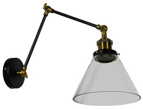Φωτιστικό Τοίχου-Απλίκα Olivia 01068 Bronze GloboStar Metal, Glass