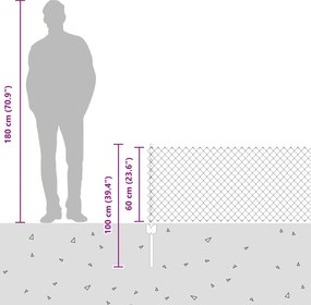 vidaXL Συρματόπλεγμα Περίφραξης με Πάσσαλο 25 x 0,6 m