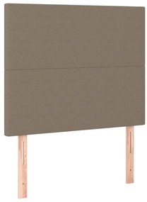vidaXL Κρεβάτι Boxspring με Στρώμα &amp; LED Taupe 90x190 εκ. Υφασμάτινο