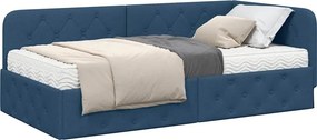 vidaXL Κρεβάτι Γωνίας Μπλε 100 x 200 cm ύφασμα