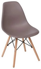Καρέκλα Art Wood ΕΜ123,91W 46x52x82cm Sand-Beige Σετ 4τμχ Wood, Polypropylene