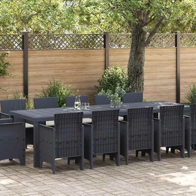 vidaXL Σέτ φαγητού για κήπο 13 pcs Ανθρακί Large Πολυράτταν