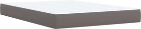 vidaXL Κρεβάτι Boxspring με Στρώμα Γκρι 140x200εκ. από Συνθετικό Δέρμα