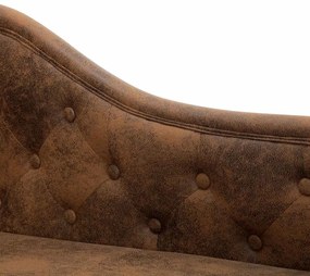 vidaXL Ανάκλιντρο Καφέ από Συνθετικό Καστόρι