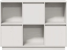 vidaXL Ντουλάπι Λευκό 110,5 x 35 x 80 εκ. από Μασίφ Ξύλο Πεύκου
