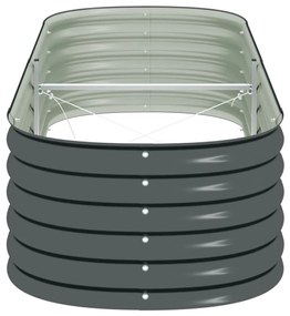 vidaXL Ζαρντινιέρα Υπερυψωμένη Γκρι 240x80x44 εκ. Γαλβανισμ. Χάλυβας