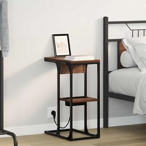 vidaXL Κομοδίνο Καφέ δρυς 41.5 x 26 x 60.5 εκ Επεξεργασμένο ξύλο