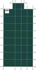 VEVOR Pool Safety Cover Fits 18x36ft Rectangle Inground Pools, Safety Pool Cover with 4x10ft Center End Step, Mesh Solid Pool Cover with Drainage Holes for Swimming Pool, Winter Safety Cover, Green