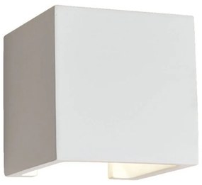 Φωτιστικό Τοίχου-Απλίκα Cube Ceramic 4096900 White Viokef Plaster