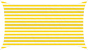 vidaXL Πανί σκιάς Κίτρινο και Λευκό 3,5 x 2 m 100% Πολυέστερ Οξφόρδη
