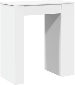 vidaXL Τραπέζι Μπαρ με Ράφια Λευκό 95x47x103,5 εκ. Επεξεργ. Ξύλο
