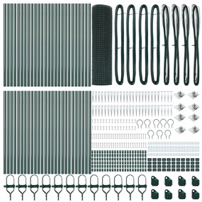 vidaXL Φράχτης  Welded Wire με 13 Στήλες Σταύλων Πράσινος 0.5x100 μ Ατσάλι