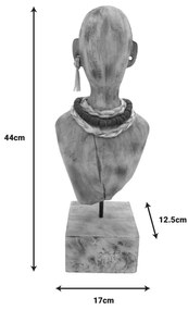 Προτομή Ebia Inart φυσικό μάνγκο ξύλο-μέταλλο 17x12.5x44εκ