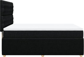 vidaXL Κρεβάτι Boxspring με Στρώμα Μαύρο 140x200 εκ. Υφασμάτινο