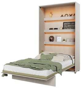 Κρεβάτι τοίχου Concept Pro Lenart AH104, 120x200, Ινοσανίδες μέσης πυκνότητας, Πλαστικοποιημένη μοριοσανίδα,  Τάβλες για Κρεβάτι, 131x228x217cm