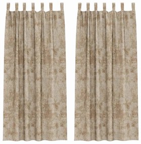 vidaXL Κουρτίνα με κουρτίνες 2 pcs Μπρονζέ 225 x 140 εκ. Βελούδο