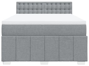 ΚΡΕΒΑΤΙ BOXSPRING ΜΕ ΣΤΡΩΜΑ ΑΝΟΙΧΤΟ ΓΚΡΙ 140X200 ΕΚ. ΥΦΑΣΜΑΤΙΝΟ 3289405