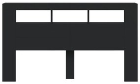 Κεφαλάρι Κρεβατιού με LED Μαύρο 180x18,5x103,5 εκ Επεξεργ. Ξύλο - Μαύρο