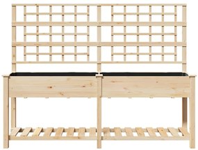 vidaXL Γλάστρα Κήπου Μπεζ 203.5 x 54 x 152.5 εκ. Στερεό ξύλο έλατου