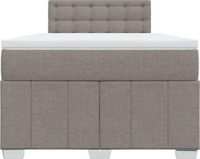 vidaXL Κρεβάτι Boxspring με Στρώμα Taupe 120x190 εκ. Υφασμάτινο