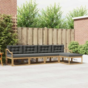 vidaXL Σειρά Καναπέ Εξωτερικού 4 pcs Άσπρο και Ανθρακί Πολυεστέρας