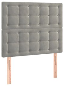 Κεφαλάρι Κρεβατιού LED Ανοιχτό Γκρι 80x5x118/128 εκ. Βελούδινο 3122888