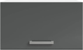 Κρεμαστό ντουλάπι Jeden 60B-Γκρι Γυαλιστερό - Λευκό