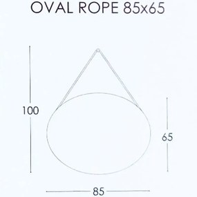 Χειροποίητος Καθρέπτης 85x65εκ. Oval Rope Project Mirrors Σχοινί: Μαύρο