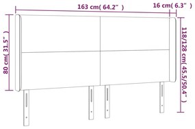 Κεφαλάρι με Πτερύγια Μαύρο 163x16x118/128 εκ.Συνθετικό Δέρμα 3119396
