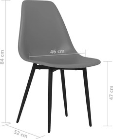 vidaXL Καρέκλες Τραπεζαρίας 4 τεμ. Γκρι από Πολυπροπυλένιο