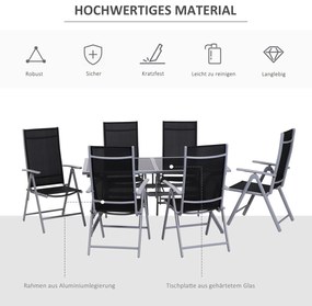 Outsunny Σετ καθιστικού για 6 άτομα Σετ καθιστικού Κήπου Έπιπλα Κήπου Σετ Κήπου Αλουμινίου