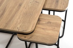 Artekko Σαλόνι ΣΕΤ/5 μέταλλο-ξύλο 4Θ+τραπεζάκιι (140x65x80)cm (75x65x80)cm - Ύφασμα - 783-2540