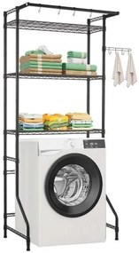 VEVOR Over Washer and Dryer Storage Shelf Single Row 3 Tiers Washer Rack Black