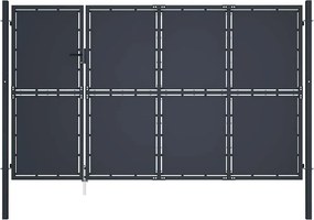 vidaXL Πόρτα Κήπου Ανθρακί 350x150 εκ. από Ατσάλι