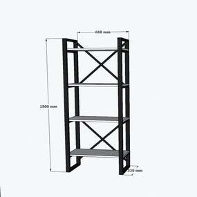 Βιβλιοθήκη Καρυδί ATRO 66x32x150
