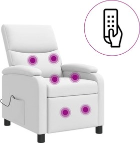 vidaXL Κάθισμα μασάζ Λευκό Τεχνητό Δέρμα