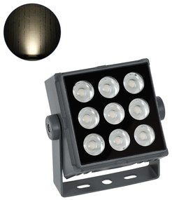 GloboStar FLOOD-TINY 90369 Προβολέας Wall Washer για Φωτισμό Κτιρίων LED 27W 2565lm 3° DC 24V Αδιάβροχο IP65 L13.8 x W16.4 x H7cm Φυσικό Λευκό 4500K - Γκρι Ανθρακί - 3 Years Warranty