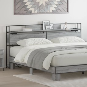 vidaXL Κεφαλάρι Αποθήκης Γκρι sonoma 180 cm Επεξεργασμένο ξύλο