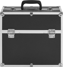 vidaXL Βαλίτσα Μακιγιάζ Μαύρη 38x23x34 εκ. Αλουμινίου