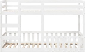 vidaXL Κουκέτα Λευκό 90 x 200 εκ. από Μασίφ Ξύλο Πεύκου