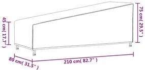 Καλύμματα Ξαπλώστρας 2 τεμ. Μαύρα 210x80x45/75 εκ. Ύφ. Oxford - Μαύρο