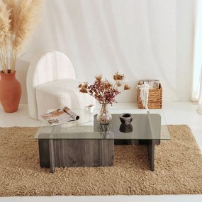 Τραπεζάκι Σαλονιού Καρυδί DEFOZE 105x65x30