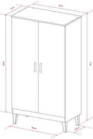 Ντουλάπα Lounge δίφυλλη-Leuko