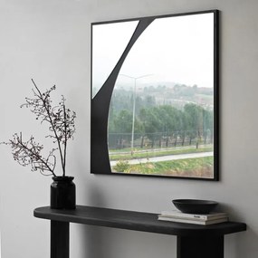 Stewehome Καθρέπτης Τοίχου Μαύρος 70x70x70 cm