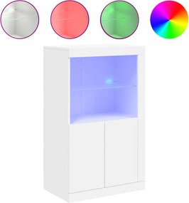 vidaXL Nτουλάπι Βοηθητικό με Φώτα LED Λευκό από Επεξεργασμένο ξύλο